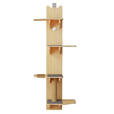 Модерно монтирано на стена котешко дърво